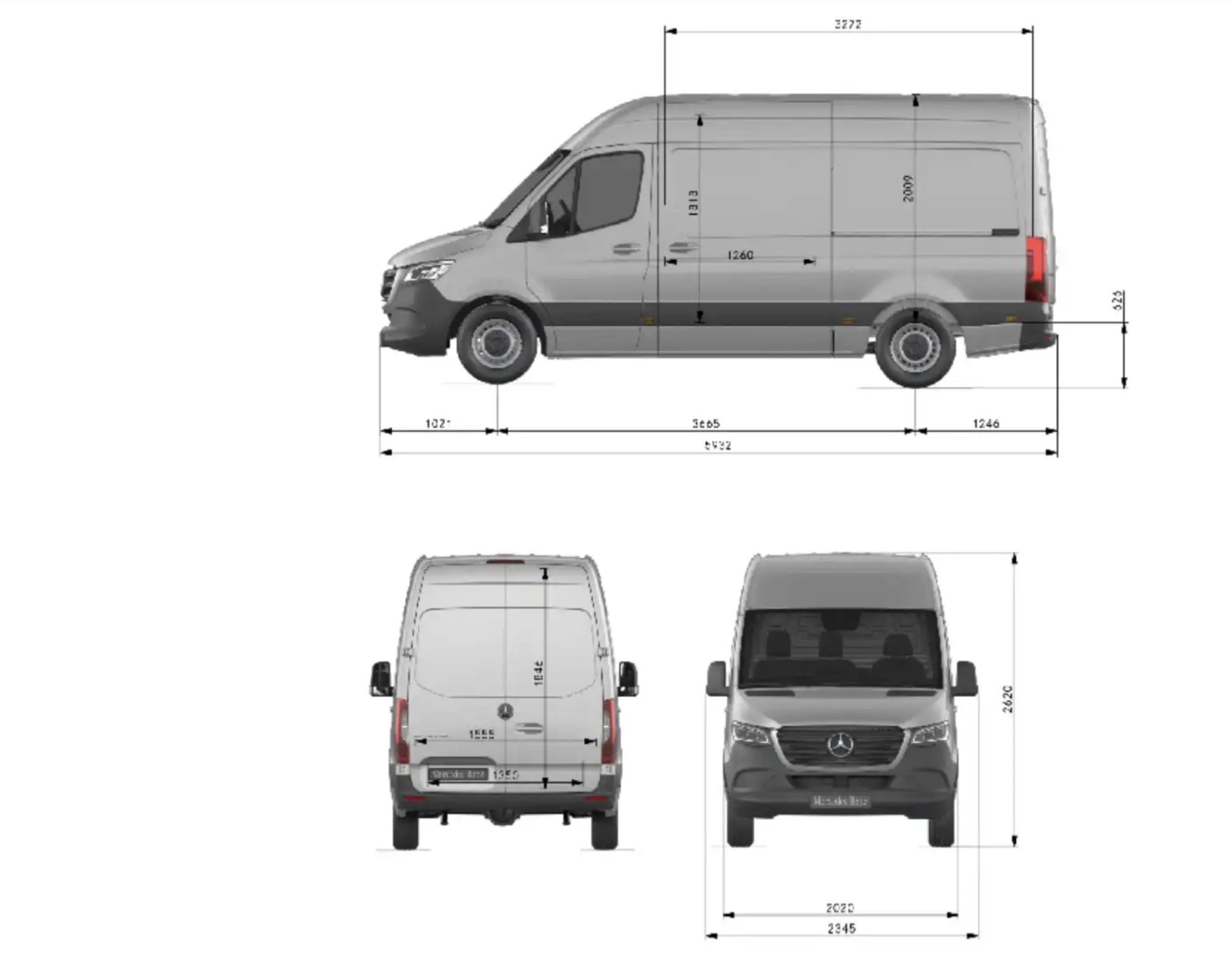mb sprinter van dimensions