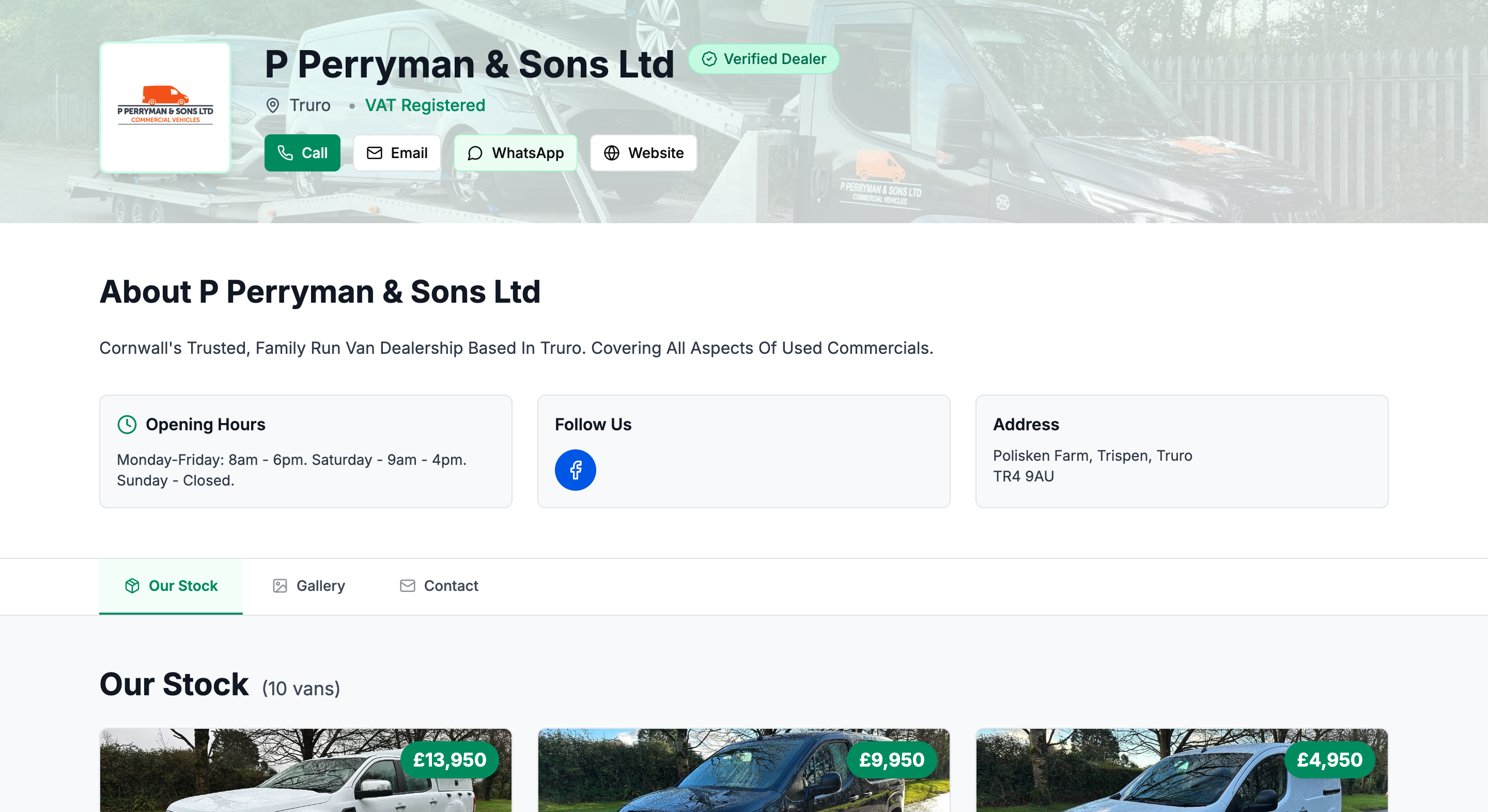 only vans dealer showroom 